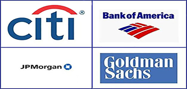 Logos of Wall Street Banks