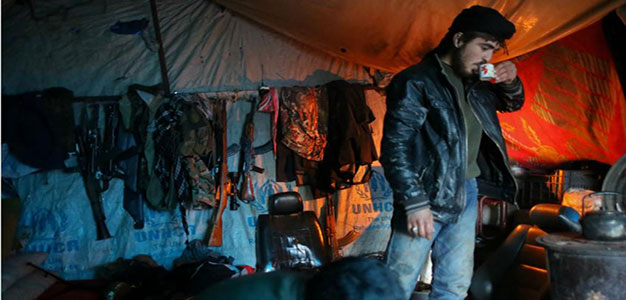 syrian rebel living quarters