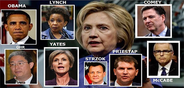 The_Clinton_Machine_Conspirators_Comey_Lynch_Yates_Strok_Ohr_Priestap_McCabe_Hillary_Clinton