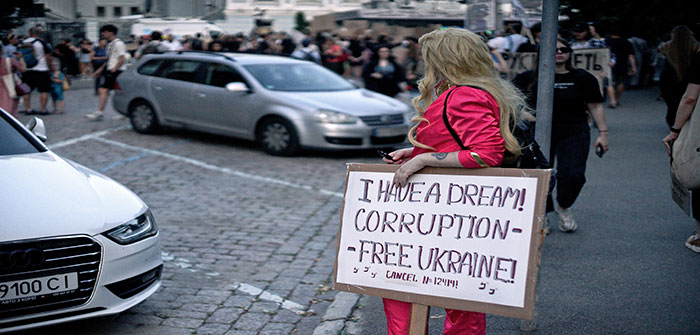 Ukraine_protester_anti-corruption_legislation_Kyiv_Post_07-25-2025